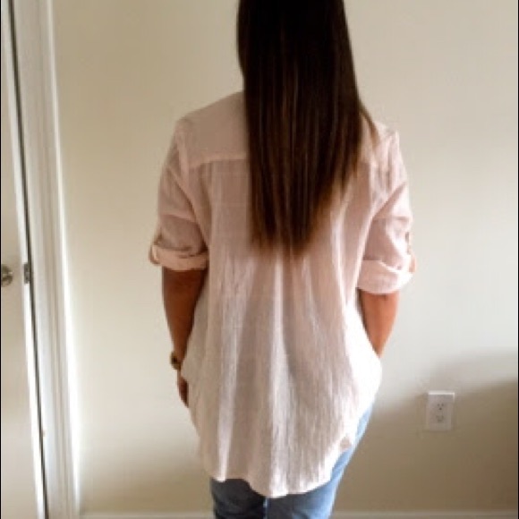 *NWT* Listicle Blush Cross Front Button Down - Picture 2 of 4